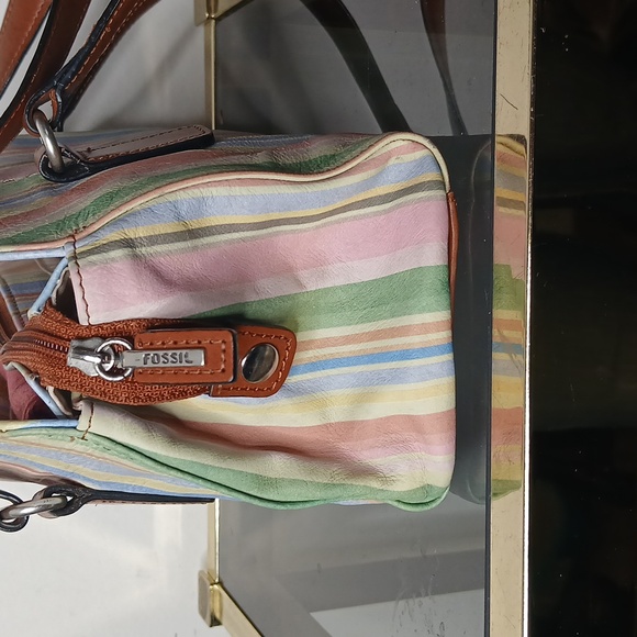 Fossil multi color striped hand bag y2k - Picture 6 of 16